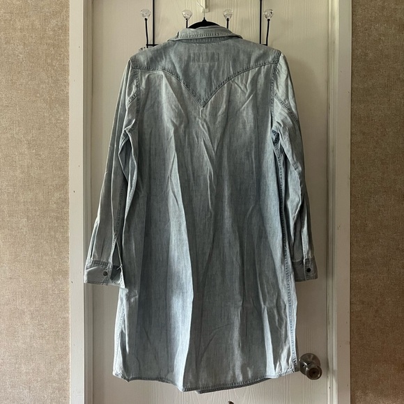 Ryan Michael Light Blue Denim Jacket Dress - Picture 5 of 7